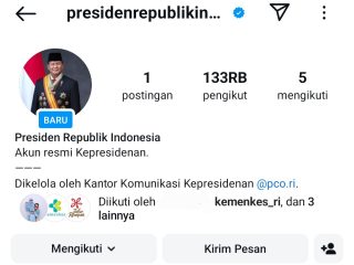 Istana Buat Akun Instagram untuk Presiden Prabowo: @presidenrepublikindonesia